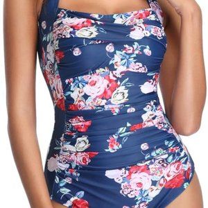 NWT! Halter Tummy Control Swimsuit-LARGE